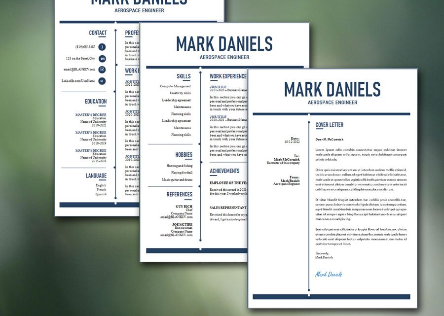 Modern CV Template / Resume Template and Cover Letter | Exclusive Fillable PDF Form | MS Word Template
